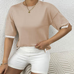 Zeagoo Knit Short Sleeve Tops
