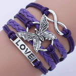 Vintage Love Butterfly Leather Bracelet