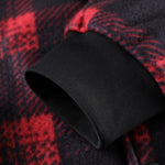 Teddy Lined Button Up Flannel Plaid Hooded Coat