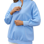 Zeagoo Women Sweatshirts Quarter Zip Stand Collar Pullovers Fleece Workout Hoodies Y2K Clothes