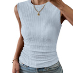 Zeagoo High Neck Tank Top Casual Ribbed Knit Shirts
