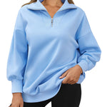 Zeagoo Women Sweatshirts Quarter Zip Stand Collar Pullovers Fleece Workout Hoodies Y2K Clothes