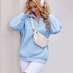 Zeagoo Women Sweatshirts Quarter Zip Stand Collar Pullovers Fleece Workout Hoodies Y2K Clothes