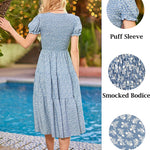 Zeagoo Women's Boho Floral Print Vintage Maxi Dress