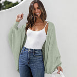 Zeagoo Open Front Oversized Batwing Sleeve Knit Cardigan