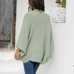 Zeagoo Open Front Oversized Batwing Sleeve Knit Cardigan