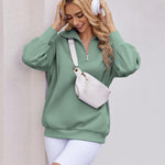 Zeagoo Women Sweatshirts Quarter Zip Stand Collar Pullovers Fleece Workout Hoodies Y2K Clothes