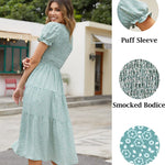 Zeagoo Women's Boho Floral Print Vintage Maxi Dress