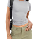 Zeagoo Short Sleeve Stretchy Bodycon Basic Tee Tops
