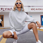 Zeagoo Women Sweatshirts Quarter Zip Stand Collar Pullovers Fleece Workout Hoodies Y2K Clothes
