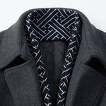 Detachable Scarf Notch Lapel Wool Overcoat