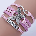 Vintage Love Butterfly Leather Bracelet