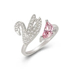 Swan Crystal Ring - Adjustable Rose Gold