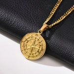 Steel Compass Necklace