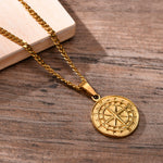 Steel Compass Necklace