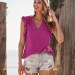 Zeagoo Women's Casual Print Ruffle Sleeve Summer Tops
