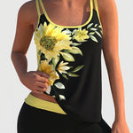 Flor - Bañador Floral con Short, Efecto Vientre Plano