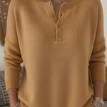 Helena - Jersey de Punto con Botones Henley