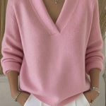 Violeta - Jersey Holgado con Cuello de Pico