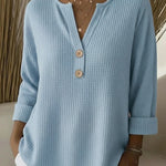 Lucía - Camiseta Henley Gofrada con Botones