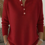 Helena - Jersey de Punto con Botones Henley