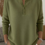 Helena - Jersey de Punto con Botones Henley
