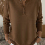 Helena - Jersey de Punto con Botones Henley