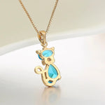 Crystal Cat Pendant Necklace
