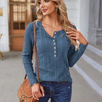 Zeagoo Sweaters Ribbed Knit Long Sleeve Henley Shirts