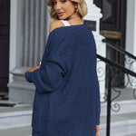 Zeagoo Women's 2023 Fall Winter Popcorn Cardigan Open Front Batwing Sleeve Oversized Chunky Knit Sweater with Pockets