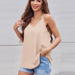 Zeagoo V-Neck Chiffon Spaghetti Strap Tank Top