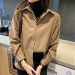 Spring and Autumn Thickened Solid Color Loose Shirt