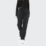 Zipper Strip Straight Casual Pants