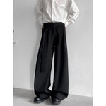 Button Drape Loose Wide Leg Pants