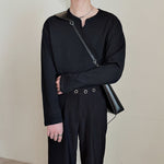 V-neck Loose Shoulder Sleeve Sweatshirt