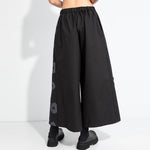 Loose Retro Contrast Color Splicing Culottes