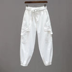 Elastic Waist Casual Multi-pocket Pants