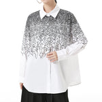 Vintage Casual Printed Lapel Shirt
