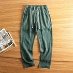 Linen Breathable Loose Drawstring Straight Trousers