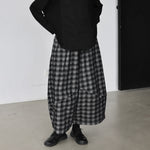 Womenâ€™s Retro Plaid Loose-fitting Tulip Pants