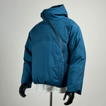 Diagonal Zipper Hooded Cotton-padded Jacket