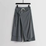 Linen Vintage Tie Wide Leg Straight Pants