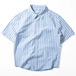 Striped Seersucker Breathable Loose Casual Shirt
