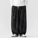 Corduroy Printed Casual Wide-Leg Pants