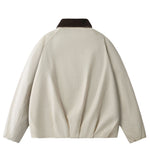 Retro Corduroy Collar Patchwork Loose Jacket