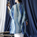 Vintage Ramie Loose Ethnic Shirt Mid-Length Jacket