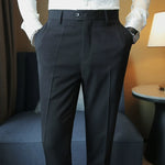 Casual Slim-fit Drape Suit Trousers
