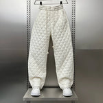 Quilted Casual Wide-leg Cotton Pants