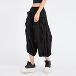 Women's Pleated Loose Casual Capri Pants