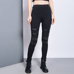 Slim Studded PU Leggings Pants